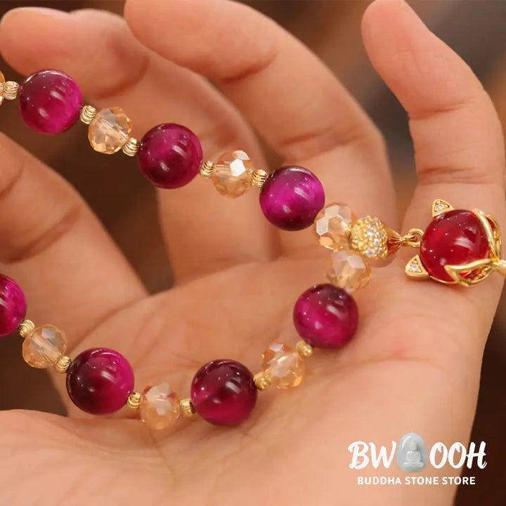 Buddha Stones Red Tiger Eye PiXiu Fox Protection Self Confidence Bracelet - BWOOOH - Bracelet