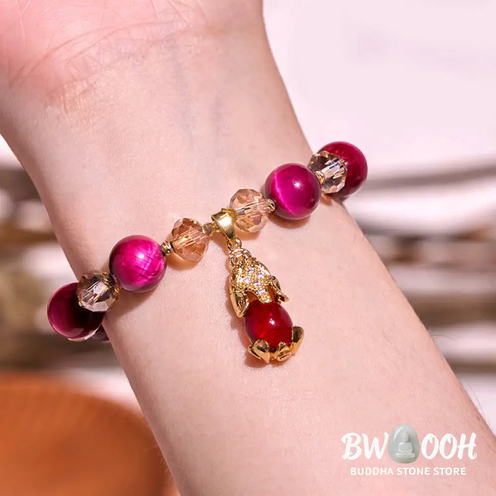 Buddha Stones Red Tiger Eye PiXiu Fox Protection Self Confidence Bracelet - BWOOOH - Bracelet