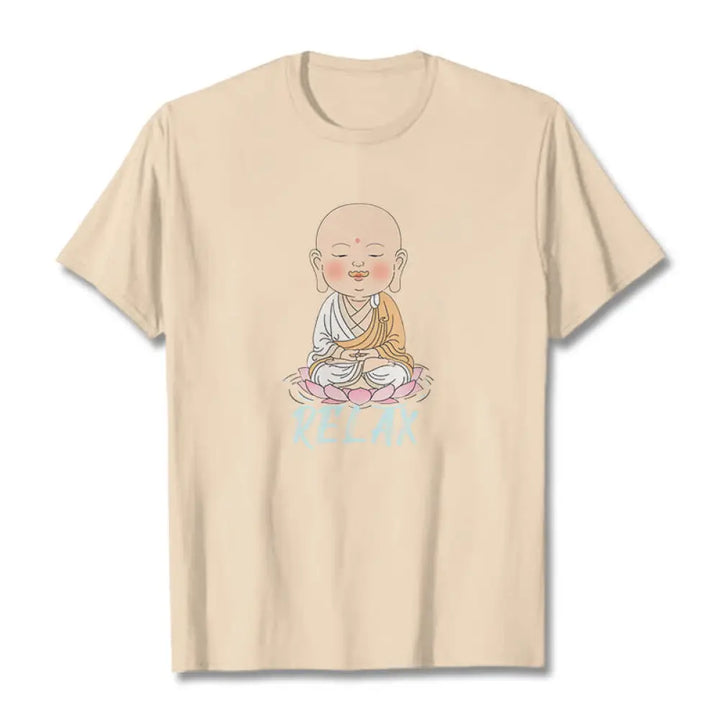 Buddha Stones RELAX Buddha Tee T-shirt - Bisque / RELAX / S - T-Shirts