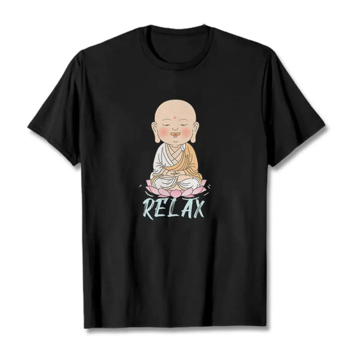 Buddha Stones RELAX Buddha Tee T-shirt - Black / RELAX / S - T-Shirts