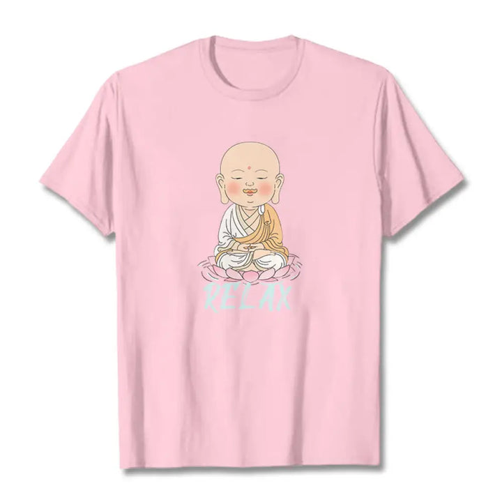 Buddha Stones RELAX Buddha Tee T-shirt - LightPink / RELAX / S - T-Shirts