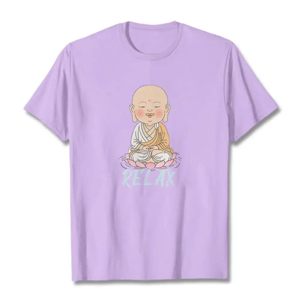 Buddha Stones RELAX Buddha Tee T-shirt - Plum / RELAX / S - T-Shirts
