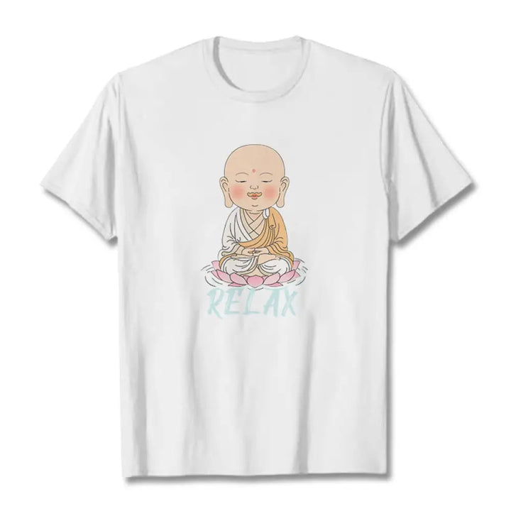Buddha Stones RELAX Buddha Tee T-shirt - White / RELAX / S - T-Shirts