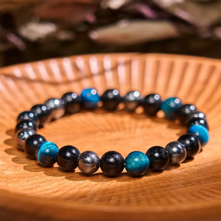 Buddha Stones Restores Calmness Cool Color Series Love Tranquility Bracelet - BWOOOH - Blue Tiger Eye Obsidian(Wrist
