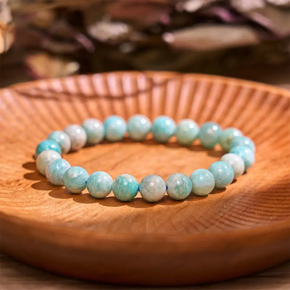 Buddha Stones Restores Calmness Cool Color Series Love Tranquility Bracelet - BWOOOH - Light Amazonite(Wrist