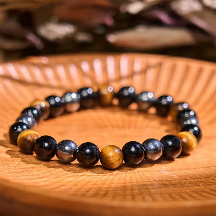 Buddha Stones Restores Calmness Cool Color Series Love Tranquility Bracelet - BWOOOH - Tiger Eye Obsidian(Wrist