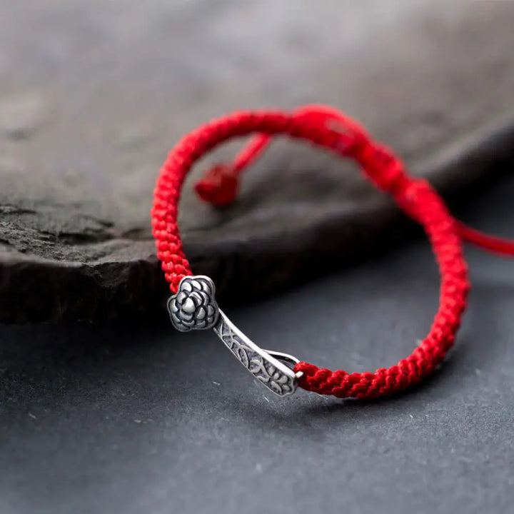 BWOOOH Retro 925 Sterling Silver Ruyi As One Wishes Red S