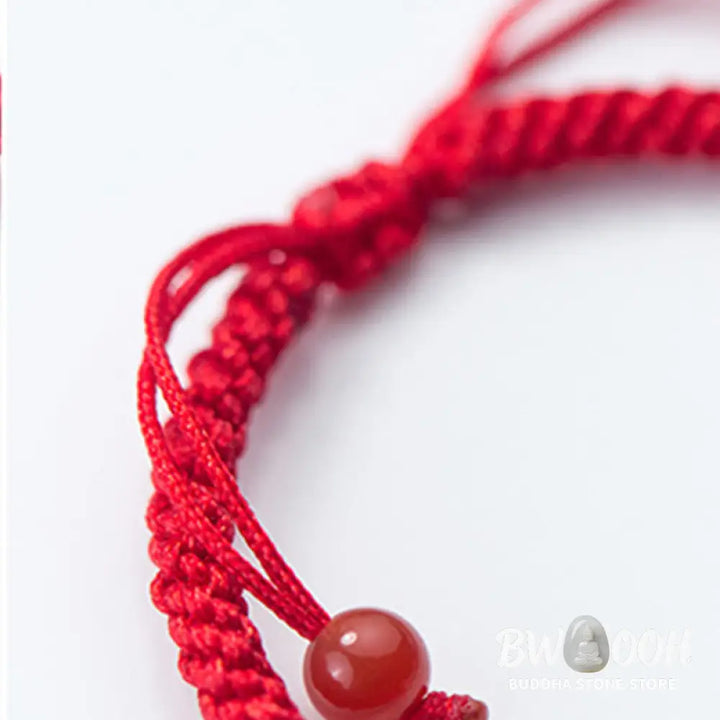 Buddha Stones Retro 925 Sterling Silver Ruyi As One Wishes Red String Braided Luck Bracelet - 925 Sterling Silver(Wrist