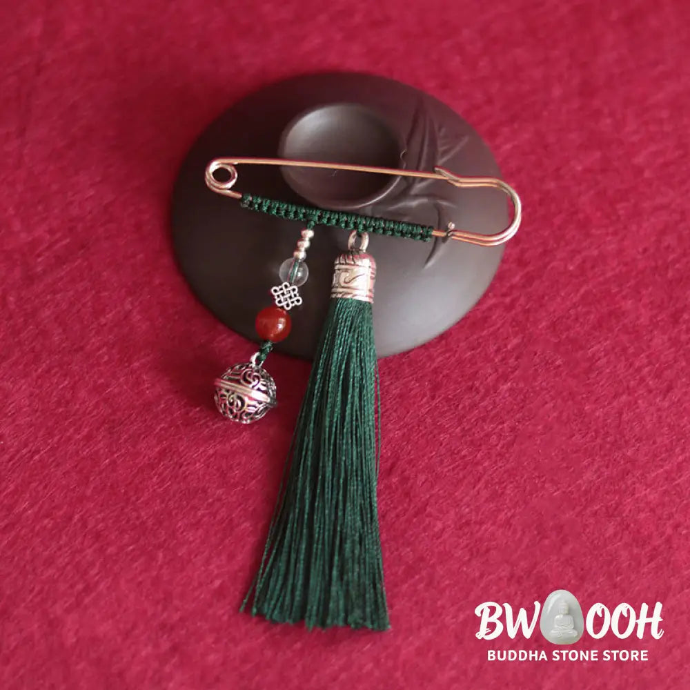 Buddha Stones Retro Bell Tassels Brooch - Brooch