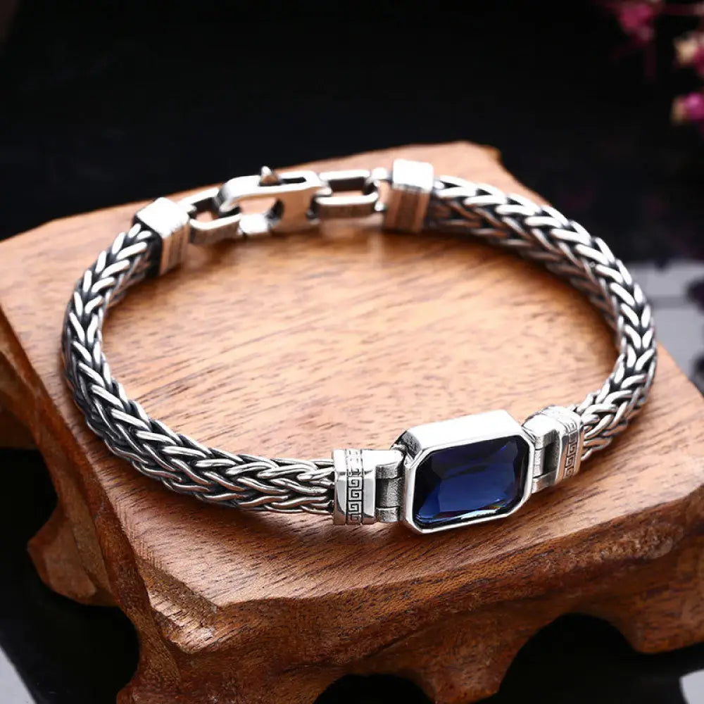 BWOOOH Retro Blue Acrylic Dragon Keel Braided Design Healing Wealth Buckle Bracelet – natural gemstone crystal healing bracelet for healing and spiritual wellness