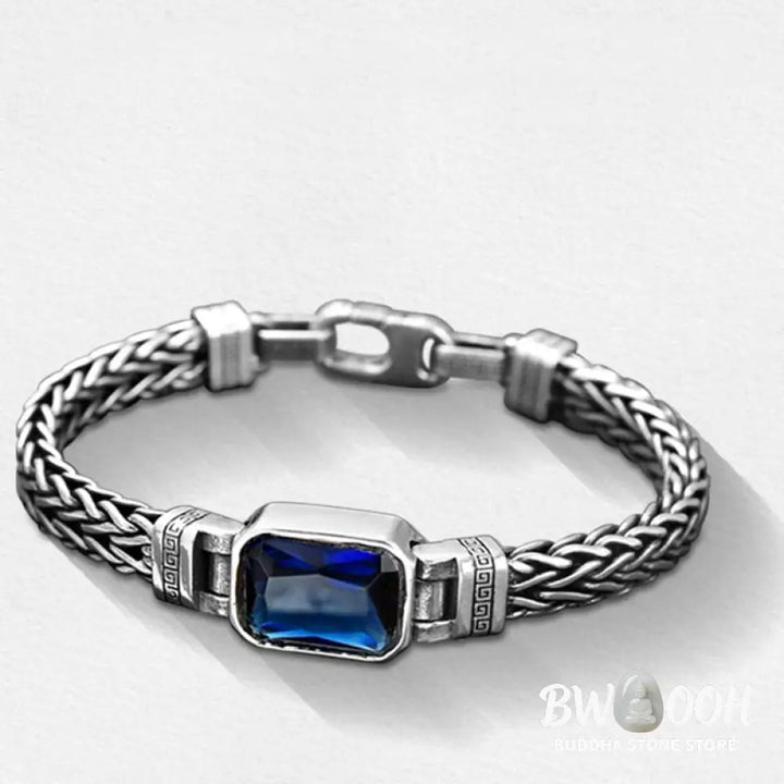 Buddha Stones Retro Blue Acrylic Dragon Keel Braided Design Healing Wealth Buckle Bracelet - BWOOOH - Bracelet