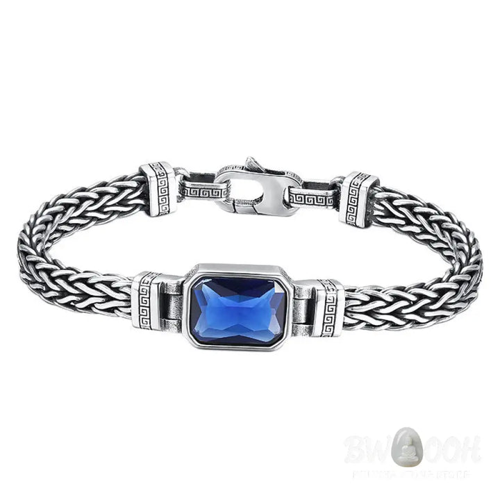 Buddha Stones Retro Blue Acrylic Dragon Keel Braided Design Healing Wealth Buckle Bracelet - BWOOOH - Bracelet