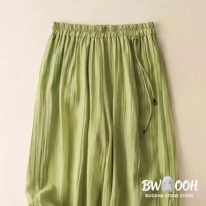 BWOOOH printed wide-leg yoga pants - Retro Casual Embroidery Design Drawstrin