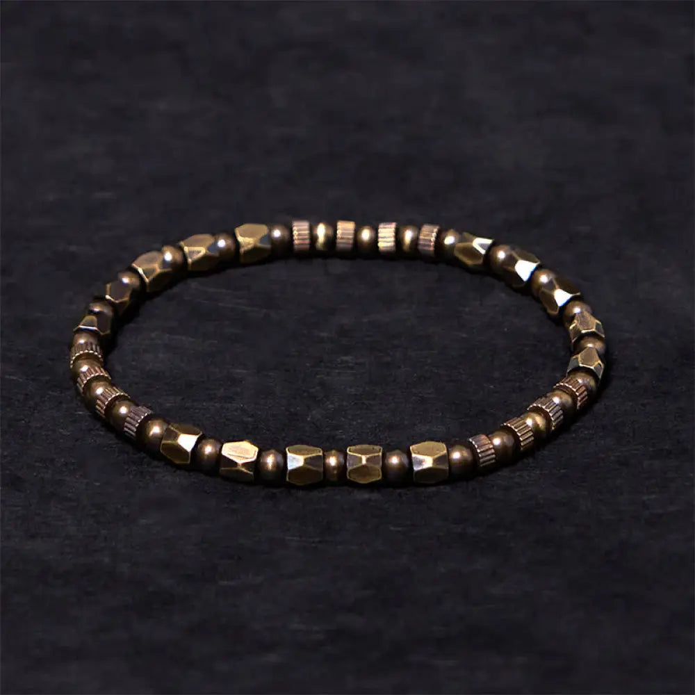 BWOOOH Retro Distressed Irregular Design Copper Brass Luck Bracelet — Copper spiritual jewelry for spiritual healing and m...