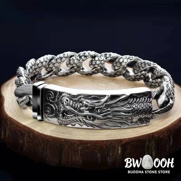 BWOOOH Retro Dragon Scale Pattern Engraved Protection Bracelet | spiritual healing bracelet
