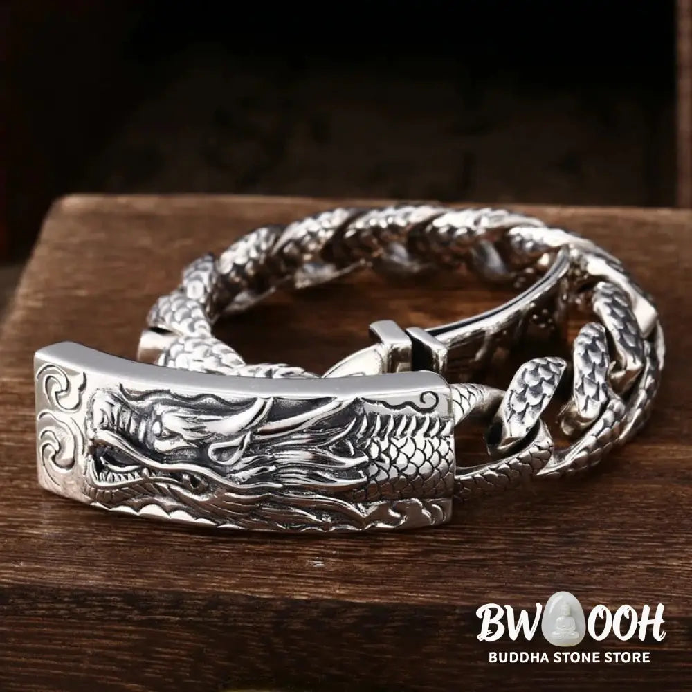 BWOOOH Retro Dragon Scale Pattern Engraved Protection Bracelet | spiritual healing bracelet