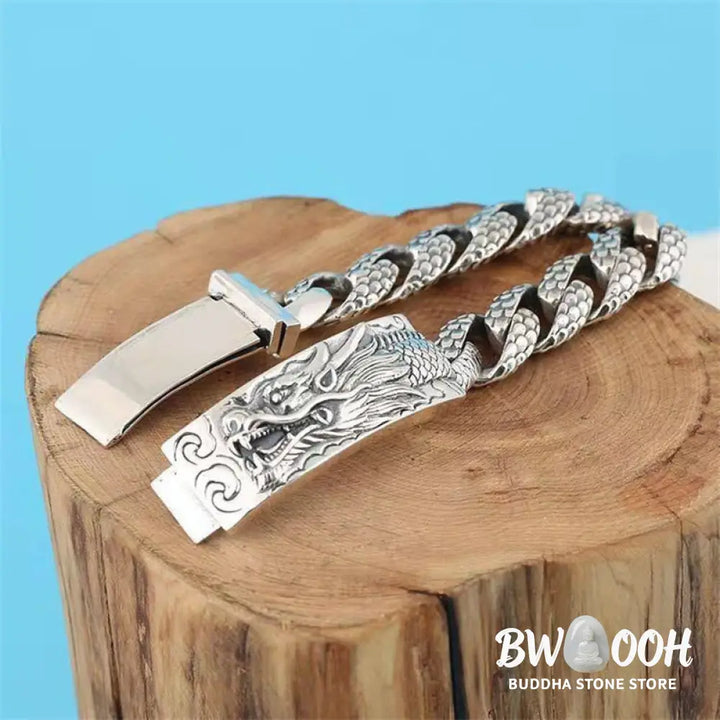 BWOOOH Retro Dragon Scale Pattern Engraved Protection Bracelet | spiritual healing bracelet