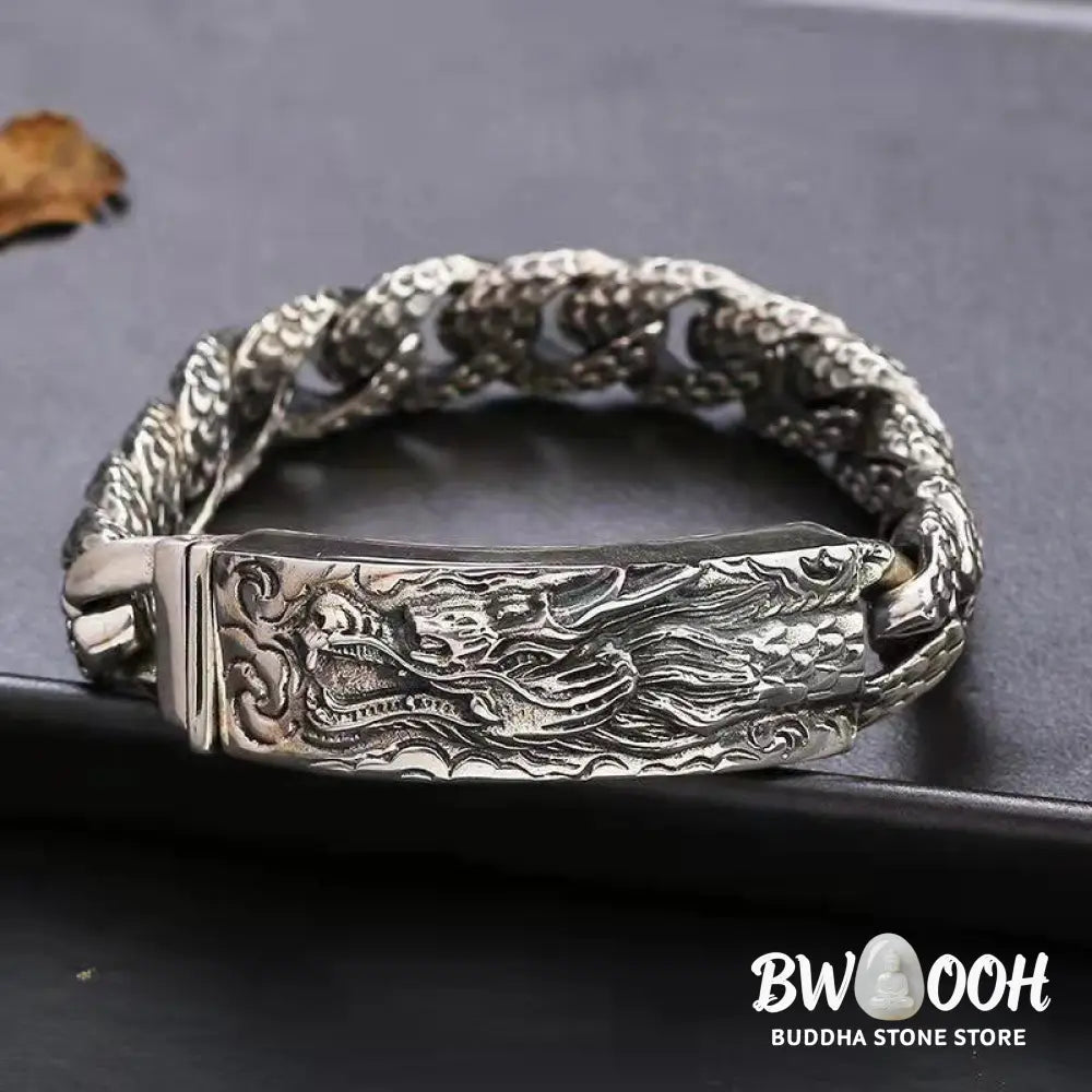 BWOOOH Retro Dragon Scale Pattern Engraved Protection Bracelet | spiritual healing bracelet