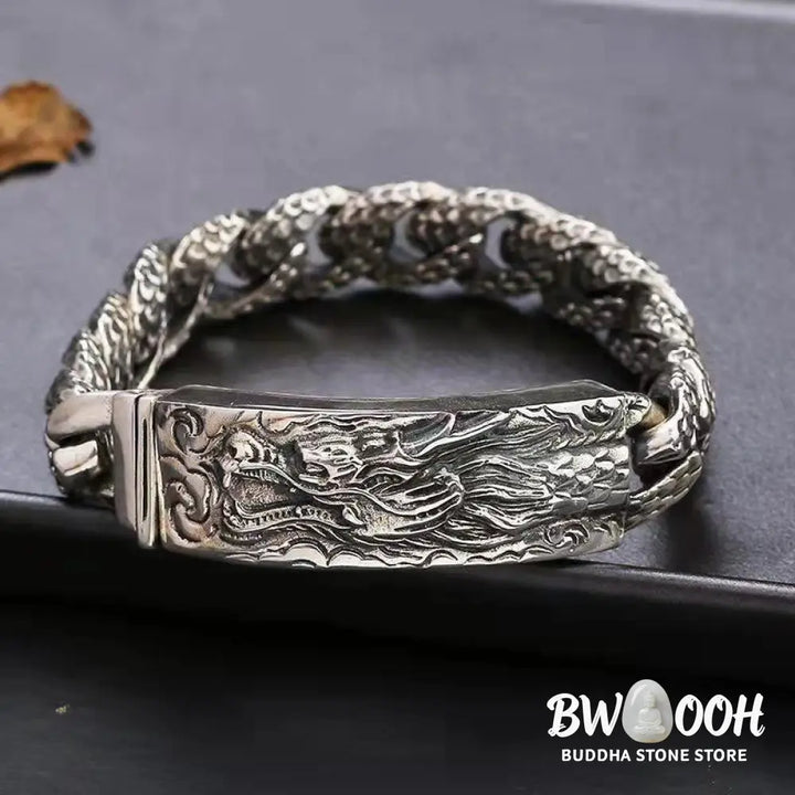 BWOOOH Retro Dragon Scale Pattern Engraved Protection Bracelet | spiritual healing bracelet