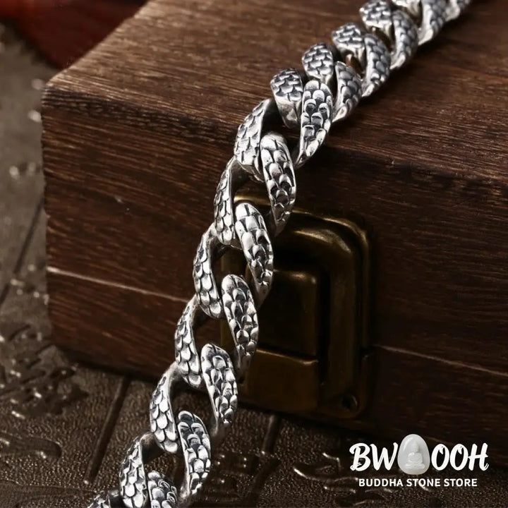 BWOOOH Retro Dragon Scale Pattern Engraved Protection Bracelet | spiritual healing bracelet