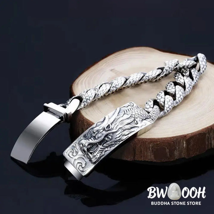 BWOOOH Retro Dragon Scale Pattern Engraved Protection Bracelet | spiritual healing bracelet