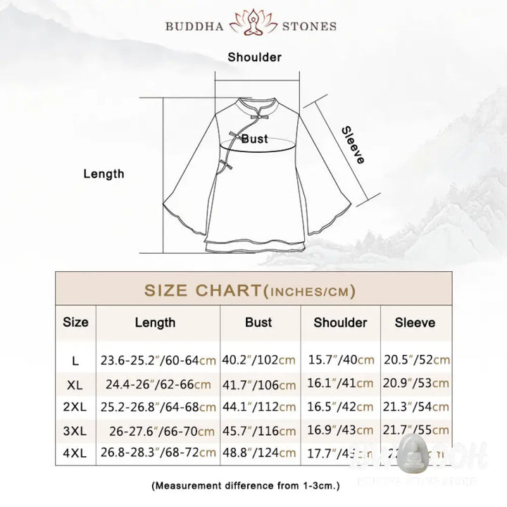 Buddha Stones Retro Flower Embroidery Design Long Sleeve Cotton Linen Women&