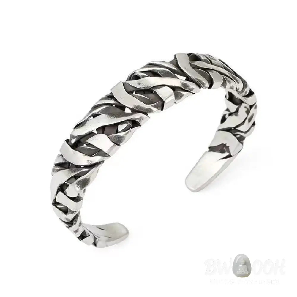 BWOOOH Retro Line Texture Healing Cuff Bracelet Bangle | natural stone spiritual bracelet for healing and mindful living