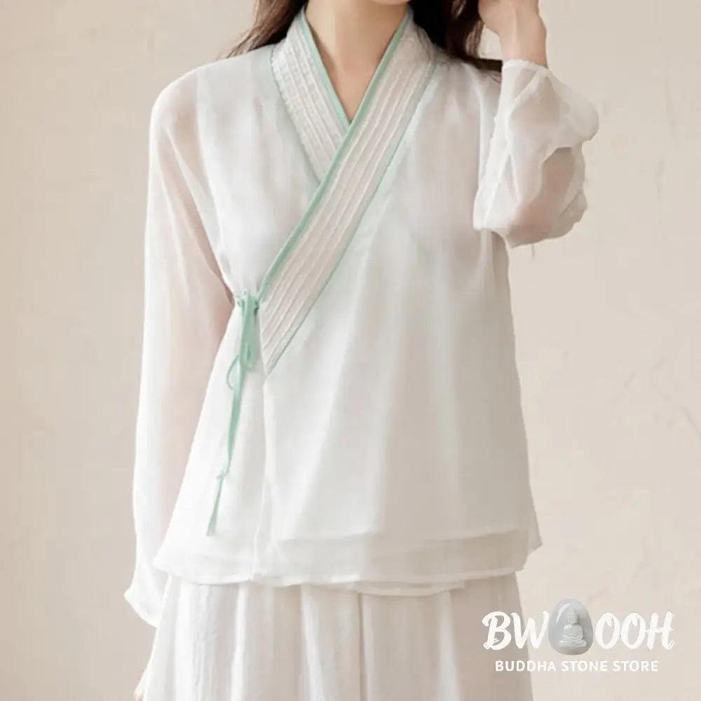 Buddha Stones Retro Prayer Zen Spiritual Meditation Practice Chiffon Clothing Women’s Set - Clothes