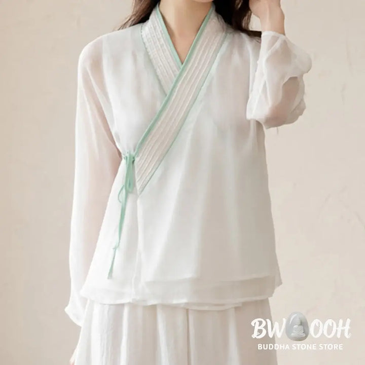 Buddha Stones Retro Prayer Zen Spiritual Meditation Practice Chiffon Clothing Women’s Set - Clothes