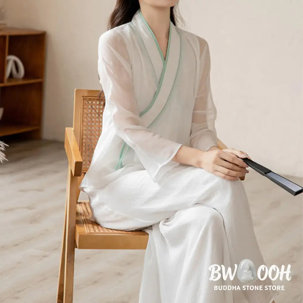 Buddha Stones Retro Prayer Zen Spiritual Meditation Practice Chiffon Clothing Women’s Set - Clothes