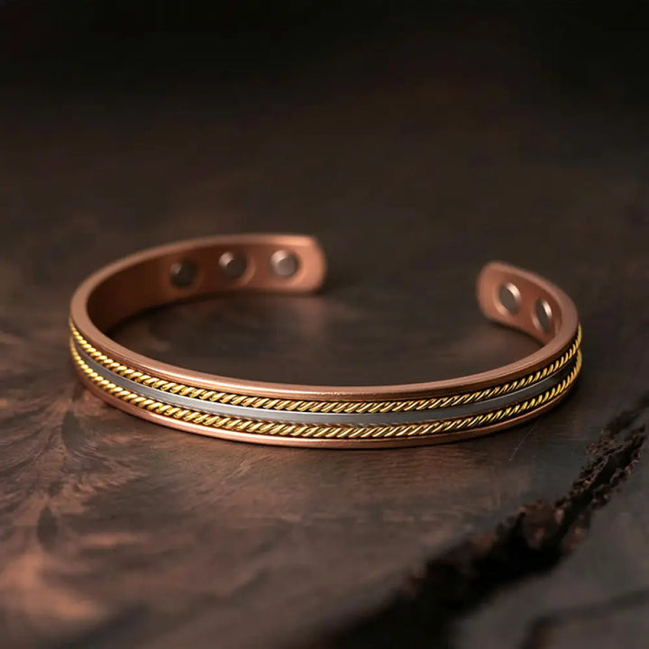BWOOOH Retro Twisted Design Copper Open Wealth Luck Cuff Bracelet Bangle Ring — Copper spiritual jewelry for spiritual hea...