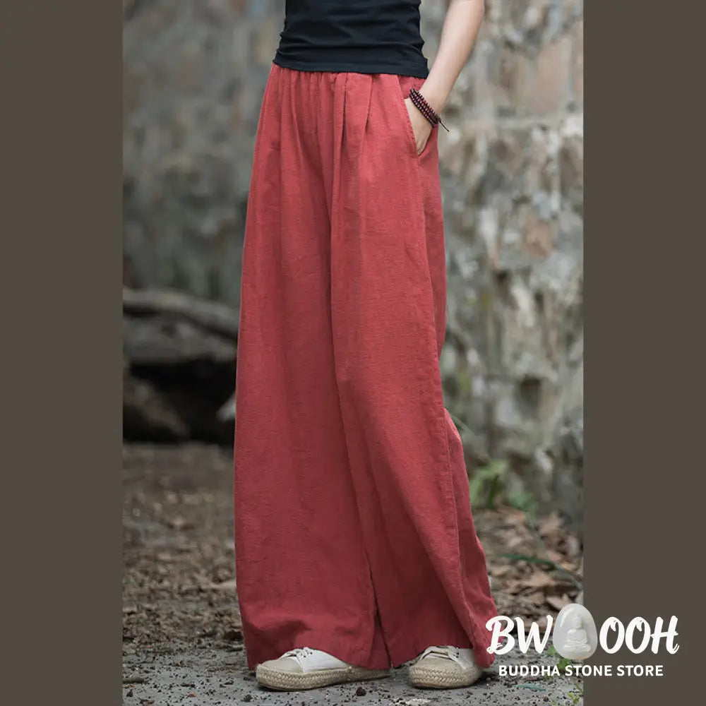 BWOOOH printed wide-leg yoga pants - Retro Wide Leg Pants Casual Women&