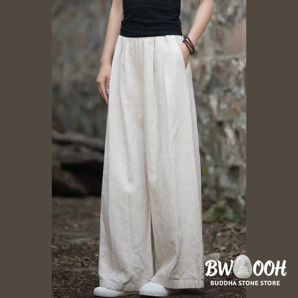 BWOOOH printed wide-leg yoga pants - Retro Wide Leg Pants Casual Women&