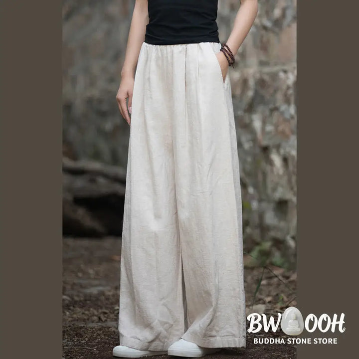 BWOOOH printed wide-leg yoga pants - Retro Wide Leg Pants Casual Women&