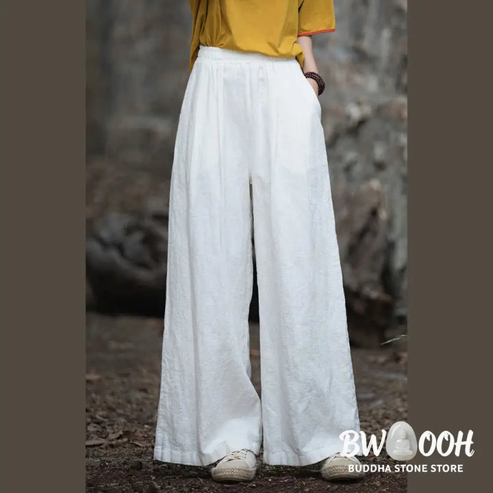 BWOOOH printed wide-leg yoga pants - Retro Wide Leg Pants Casual Women&