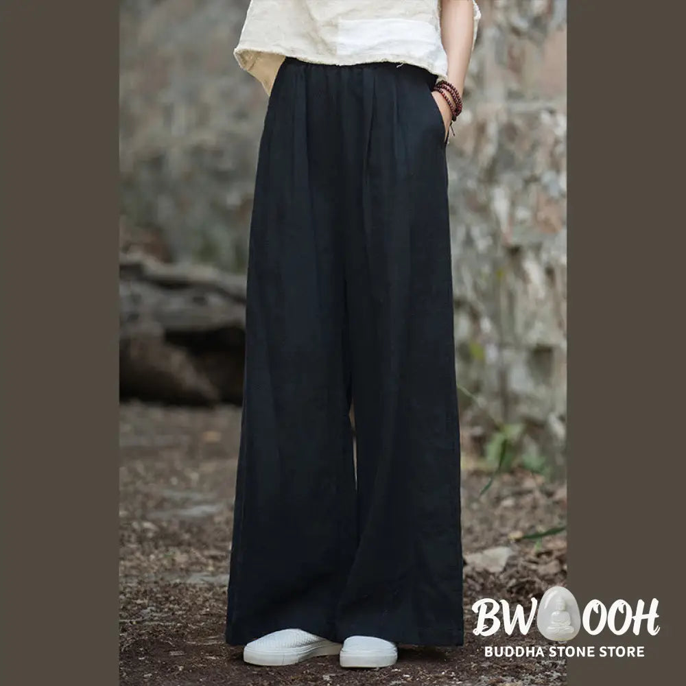 BWOOOH printed wide-leg yoga pants - Retro Wide Leg Pants Casual Women&