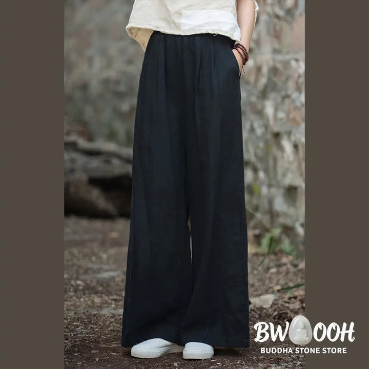 BWOOOH printed wide-leg yoga pants - Retro Wide Leg Pants Casual Women&