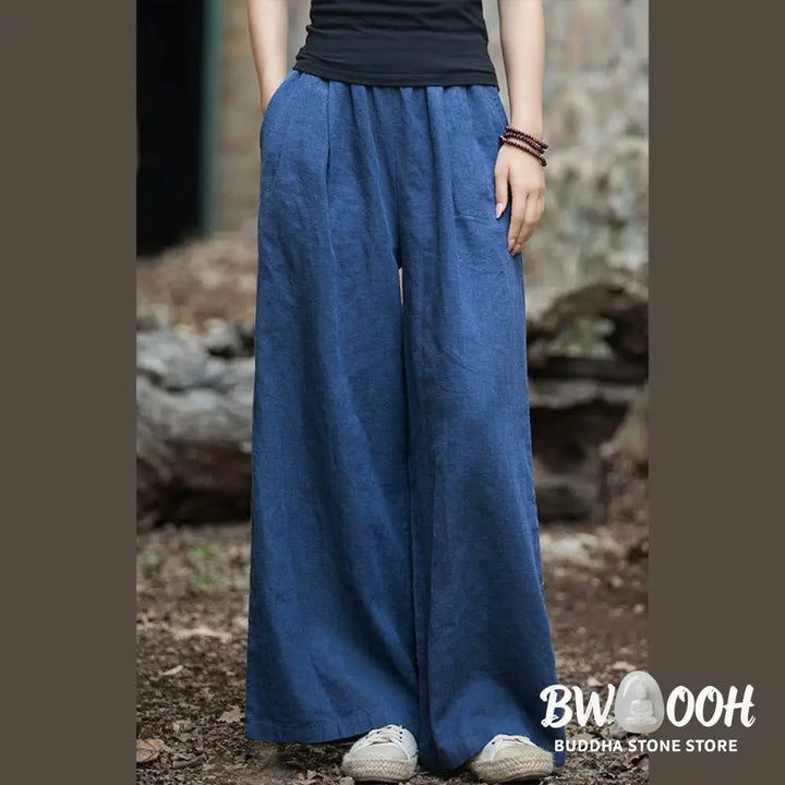 BWOOOH printed wide-leg yoga pants - Retro Wide Leg Pants Casual Women&