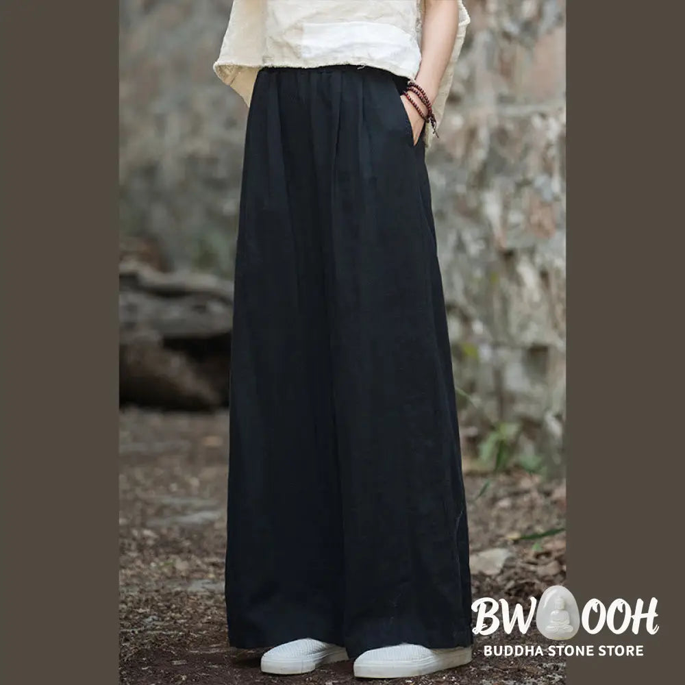 BWOOOH printed wide-leg yoga pants - Retro Wide Leg Pants Casual Women&