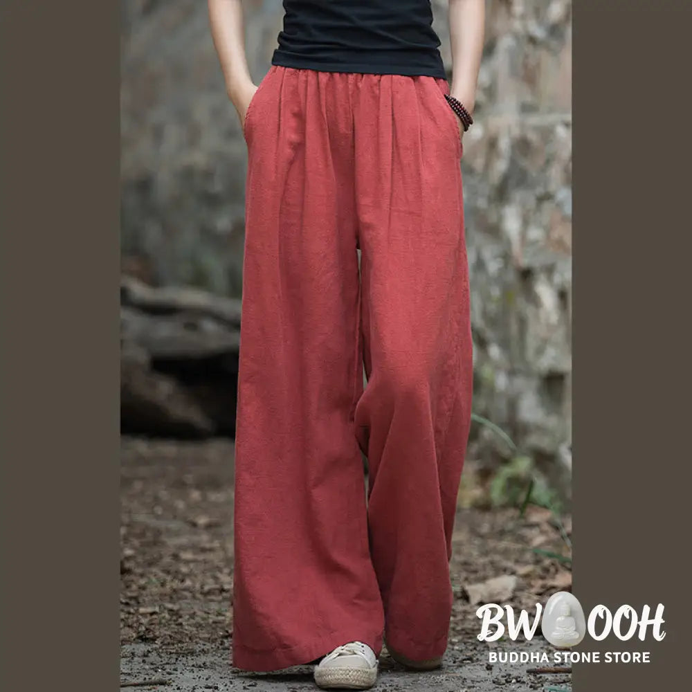 BWOOOH printed wide-leg yoga pants - Retro Wide Leg Pants Casual Women&
