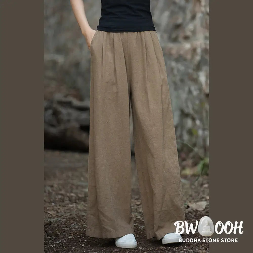 BWOOOH printed wide-leg yoga pants - Retro Wide Leg Pants Casual Women&