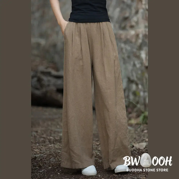 BWOOOH printed wide-leg yoga pants - Retro Wide Leg Pants Casual Women&