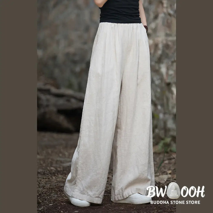 BWOOOH printed wide-leg yoga pants - Retro Wide Leg Pants Casual Women&
