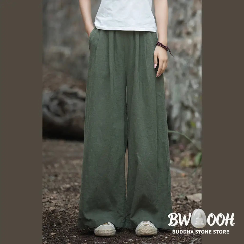 BWOOOH printed wide-leg yoga pants - Retro Wide Leg Pants Casual Women&
