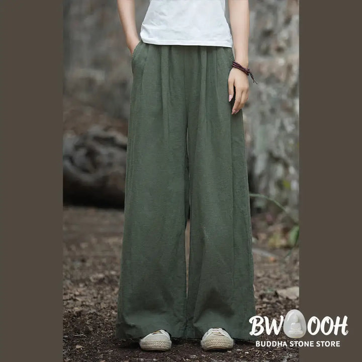 BWOOOH printed wide-leg yoga pants - Retro Wide Leg Pants Casual Women&