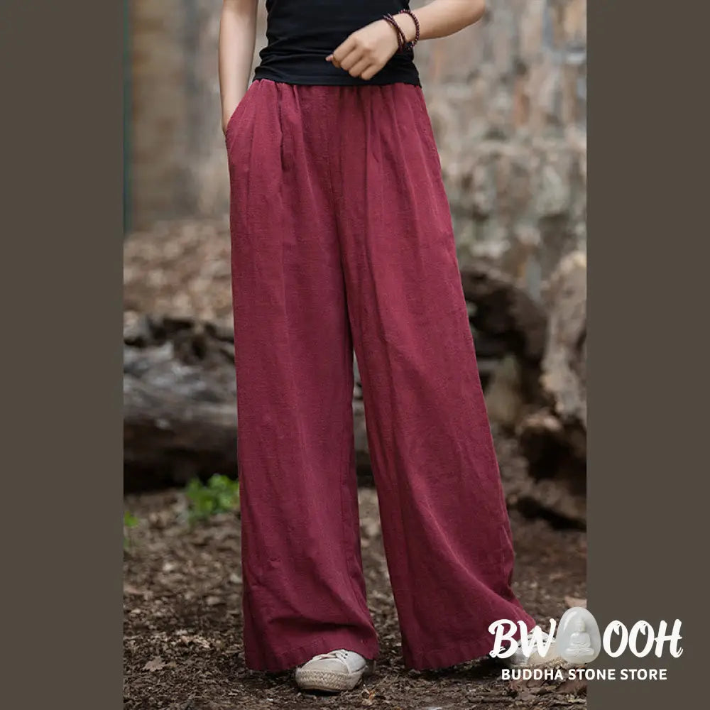 BWOOOH printed wide-leg yoga pants - Retro Wide Leg Pants Casual Women&