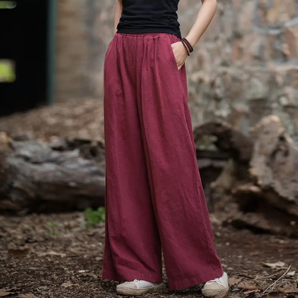 BWOOOH printed wide-leg yoga pants - Retro Wide Leg Pants Casual Women&
