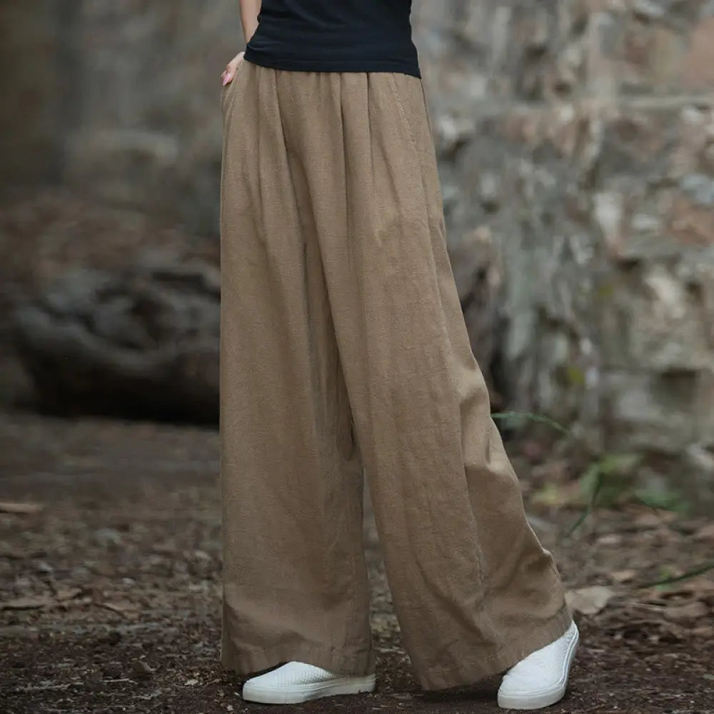 BWOOOH printed wide-leg yoga pants - Retro Wide Leg Pants Casual Women&