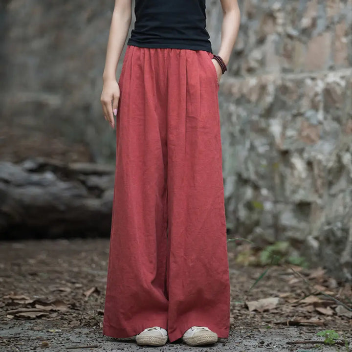 BWOOOH printed wide-leg yoga pants - Retro Wide Leg Pants Casual Women&