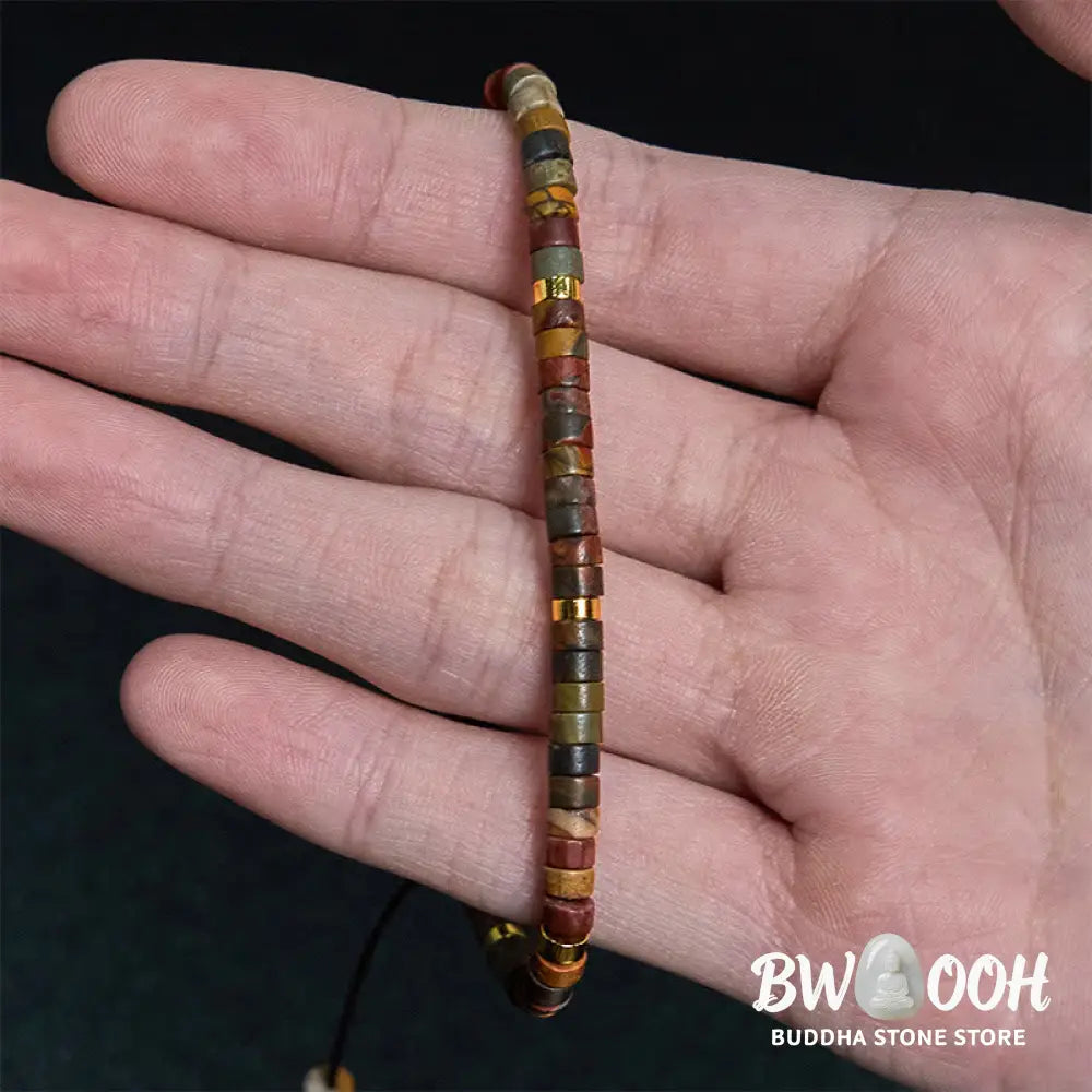 Buddha Stones Rhodonite Healing Relationships Spacer Bead Bracelet - BWOOOH - Rhodonite(Wrist Circumference 17-25cm)